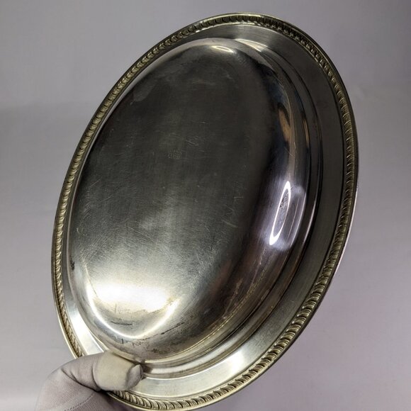 Vintage Oval Serving Dish with Lid, Silver Plated, Two Piece Vegetable Dish - Picture 9 of 14